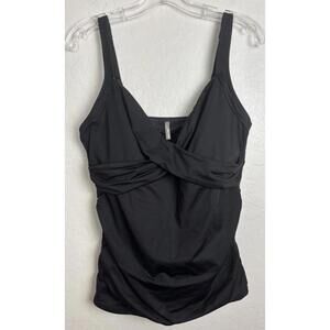 Land’s End‎ Twist Front Underwire Tankini Sz 12L Black 1472